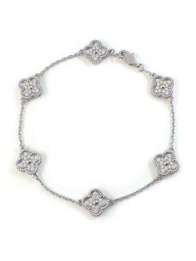 Van Cleef & Arpels Bracelet Sweet Alhambra Full Pave 18k White Gold